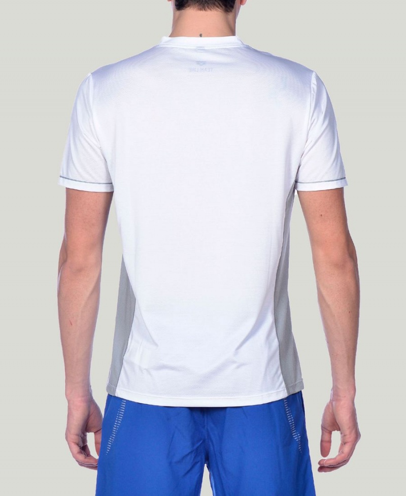 T-Shirt Arena Team Line Tech Corta Sleeve Blanche Homme | BEO-68779390