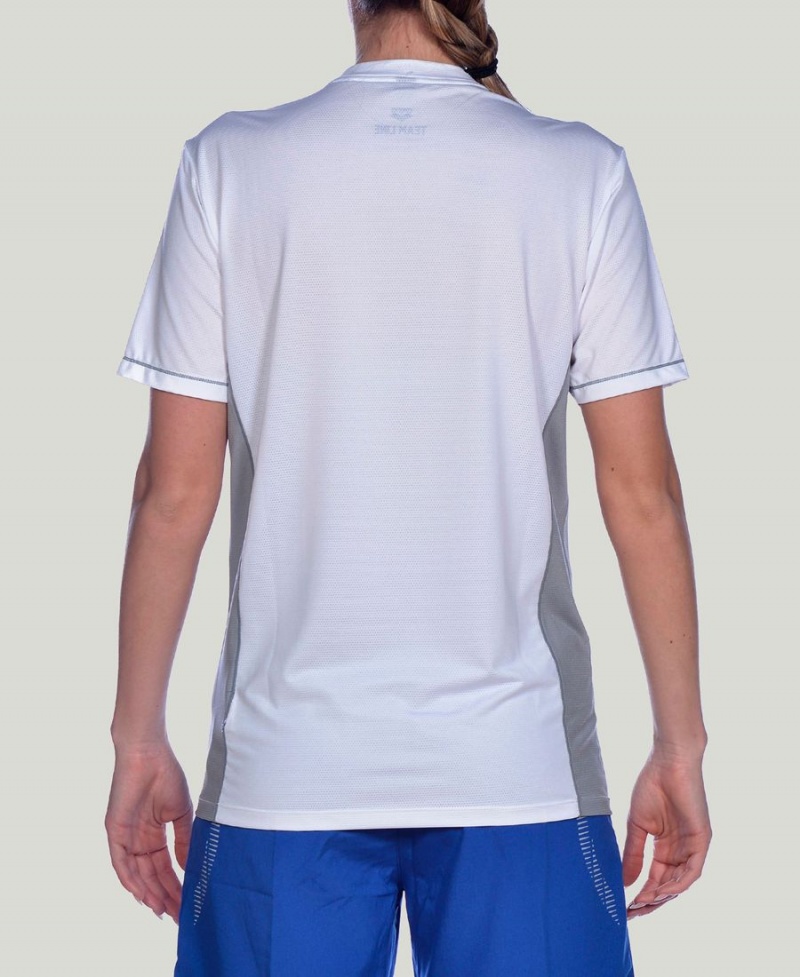 T-Shirt Arena Team Line Tech Corta Sleeve Blanche Homme | BEO-68779390