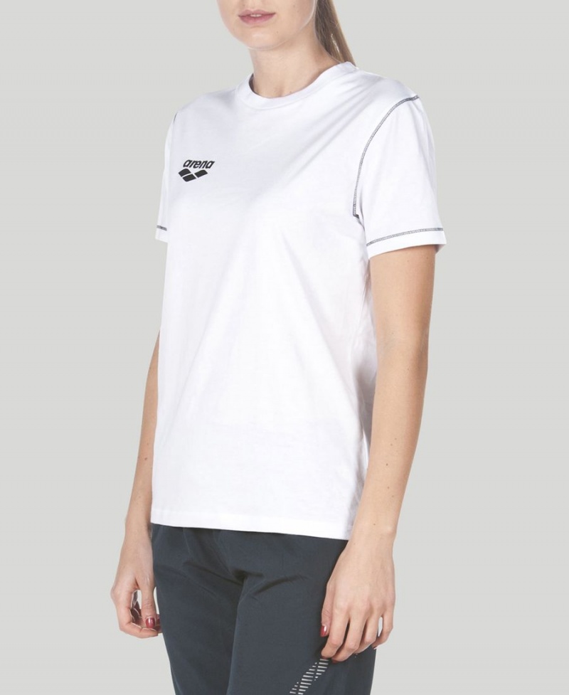 T-Shirt Arena Team Line Corta Sleeve Blanche Homme | FRP-92265453