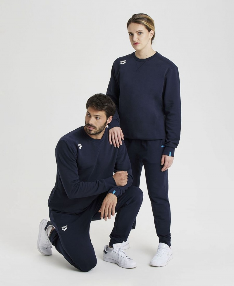 Sweatshirt Arena Solid Crewneck Bleu Marine Homme | XWT-16067300