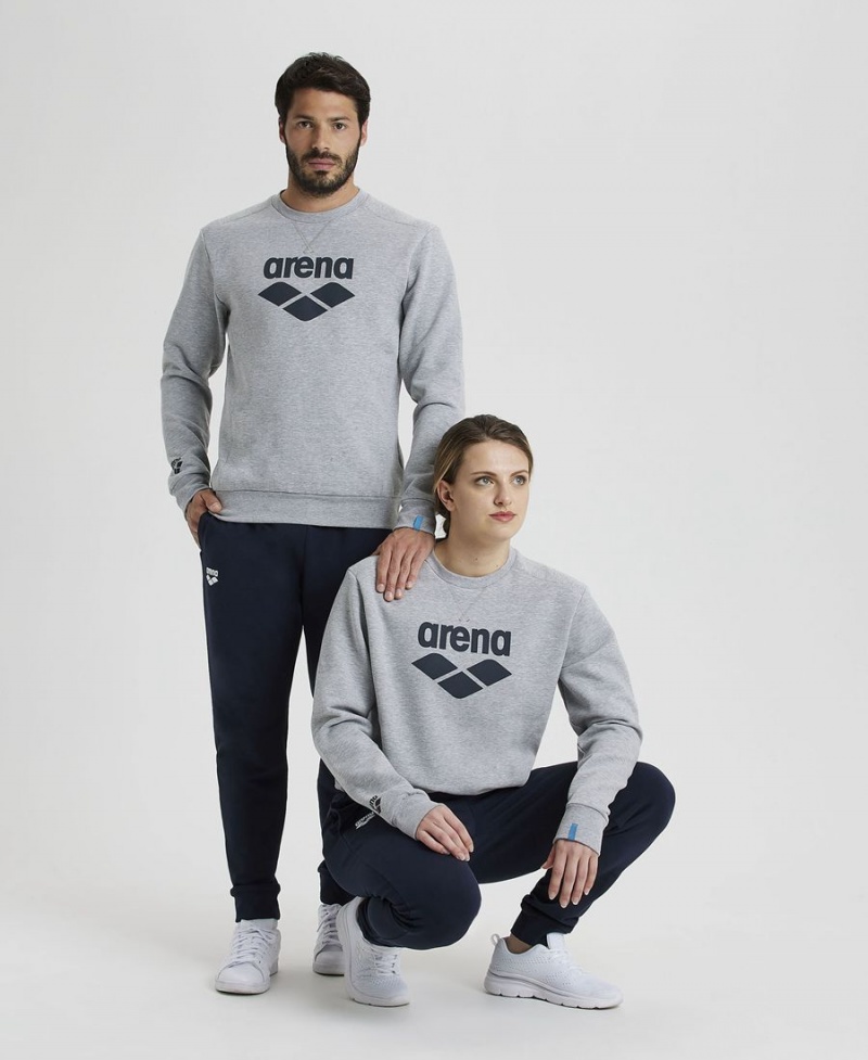 Sweatshirt Arena Logo Crewneck Grise Homme | TDF-65201857