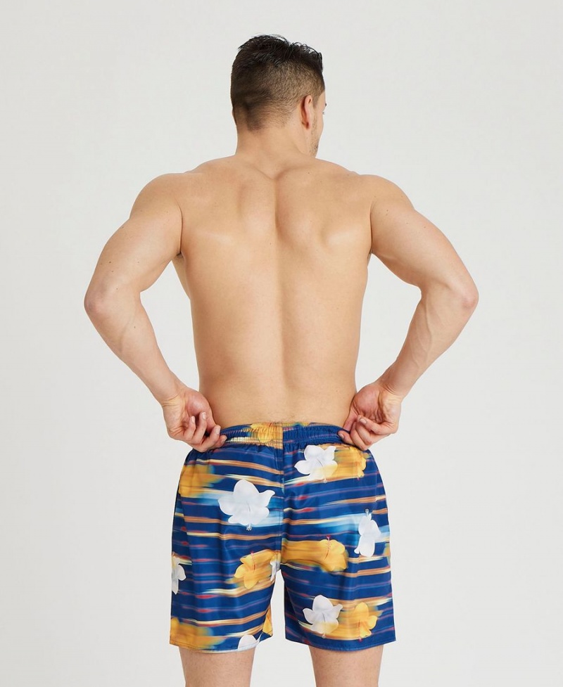 Short Arena Allover Print Beach Bleu Marine Multicolore Homme | CVC-15744900