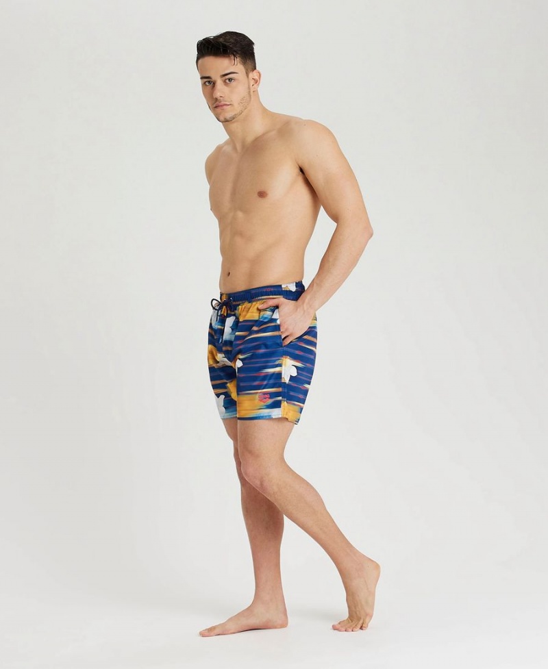 Short Arena Allover Print Beach Bleu Marine Multicolore Homme | CVC-15744900