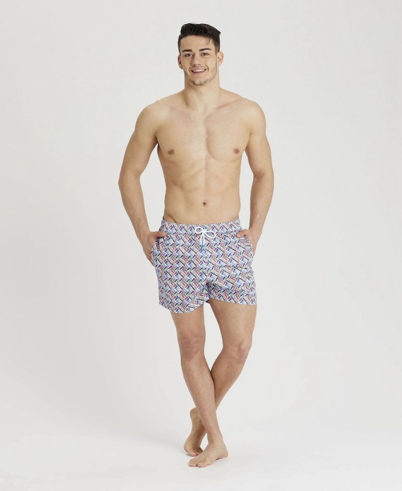 Short Arena Allover Beach Blanche Multicolore Homme | ATM-61318428