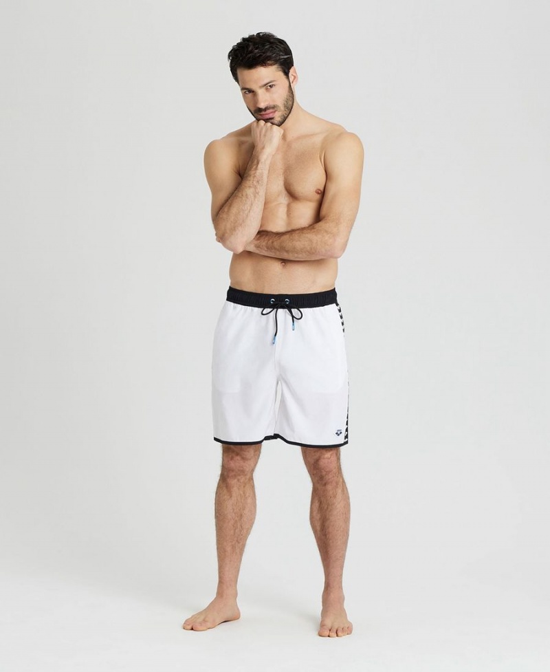 Short Arena Icons Team Stripe Bermuda Blanche Noir Homme | JXP-65409455