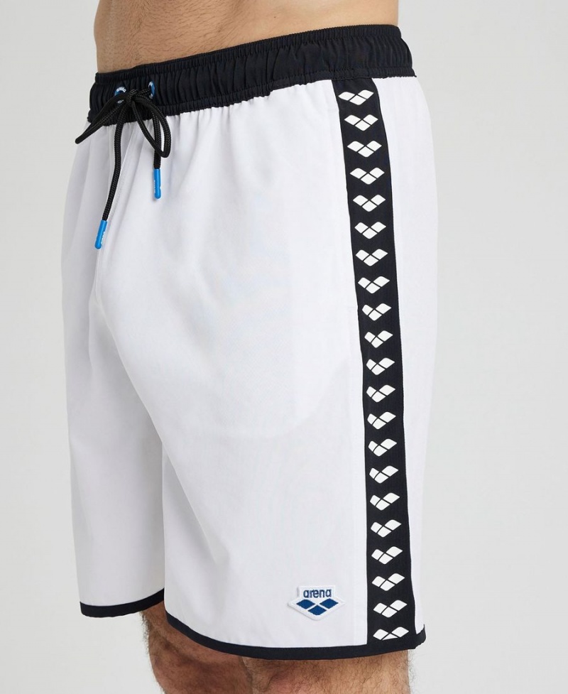 Short Arena Icons Team Stripe Bermuda Blanche Noir Homme | JXP-65409455