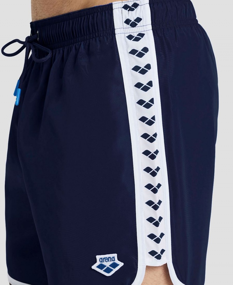 Short Arena Icons Team Stripe Bleu Marine Blanche Homme | AGF-58770295