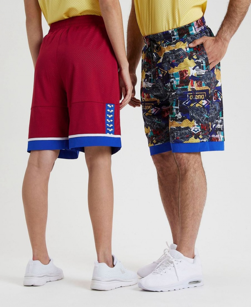 Short Arena Icons Reversible Bermuda Bordeaux Bleu Homme | OJP-92461938