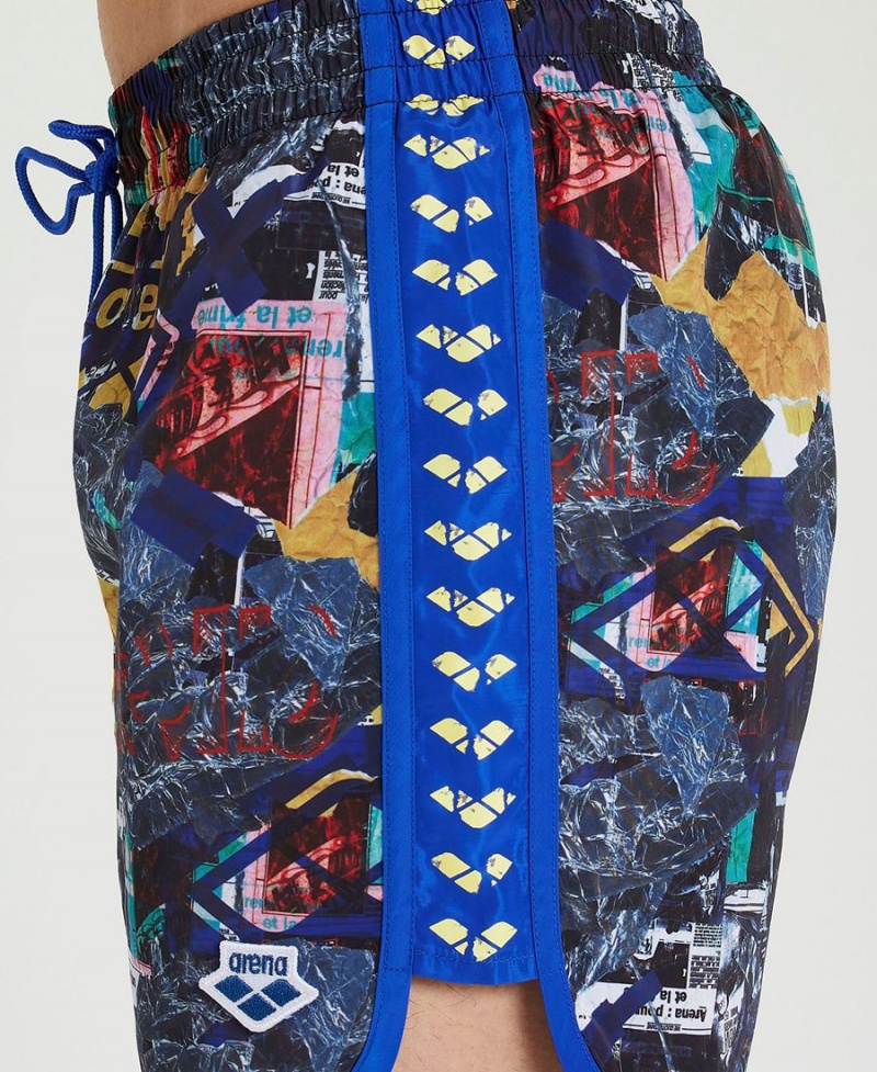 Short Arena Icons Allover Print Beach Bleu Multicolore Homme | XIV-30467586