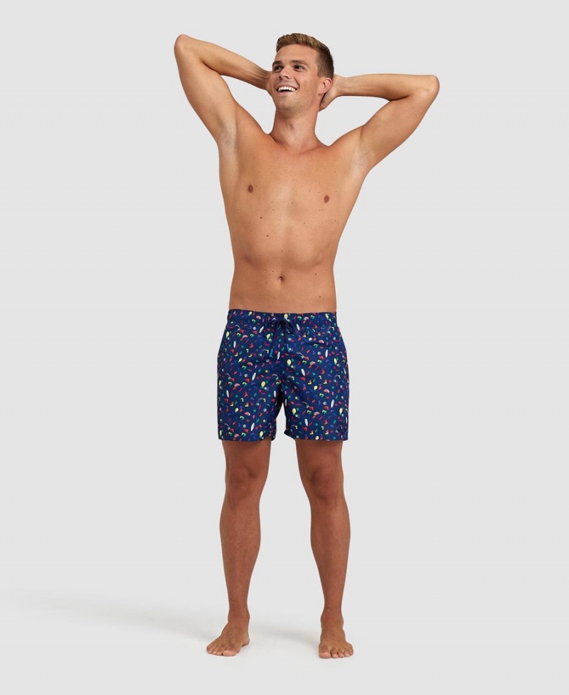 Short Arena Allover Beach Bleu Marine Multicolore Homme | RNM-73813006