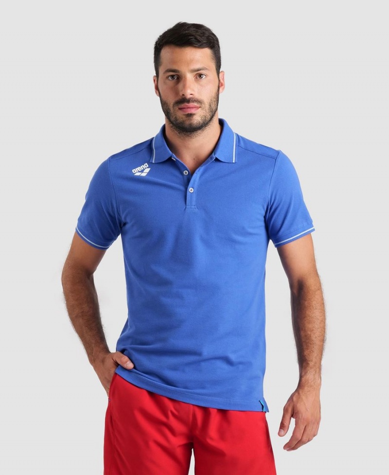 Polo Arena Team Solid Bleu Homme | QQO-64592849