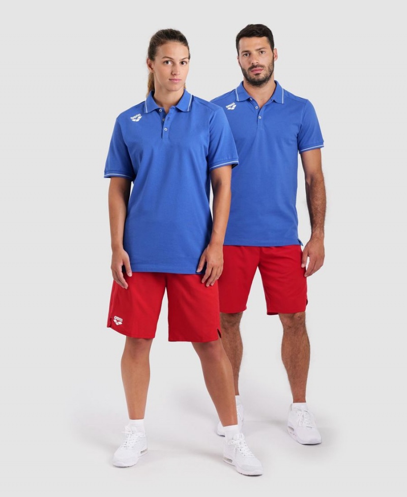 Polo Arena Team Solid Bleu Homme | QQO-64592849