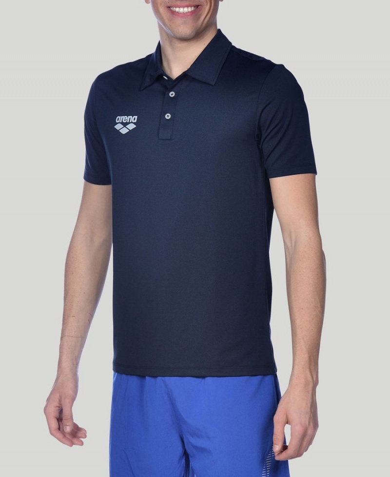 Polo Arena Team Line Tech Corta Sleeve Bleu Marine Homme | IJM-88257845