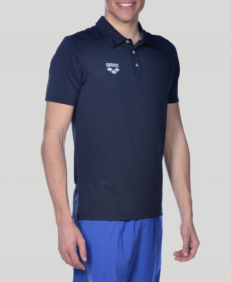 Polo Arena Team Line Tech Corta Sleeve Bleu Marine Homme | IJM-88257845