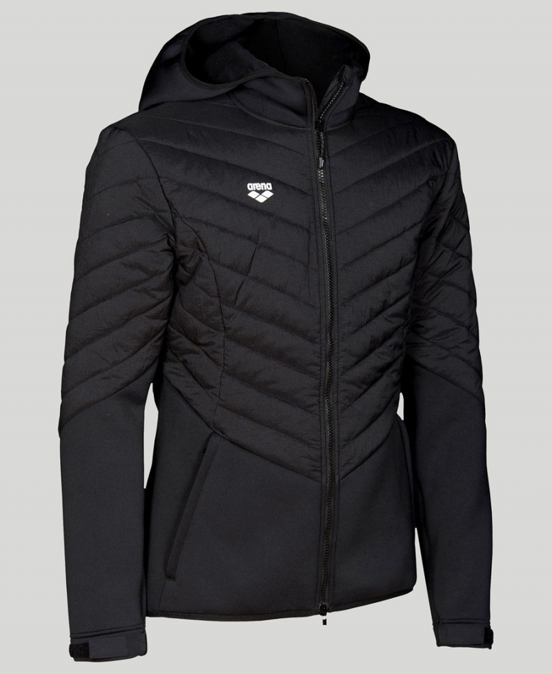 Veste Arena Encapuchonné Half-Matelassé Noir Homme | BAH-08461417