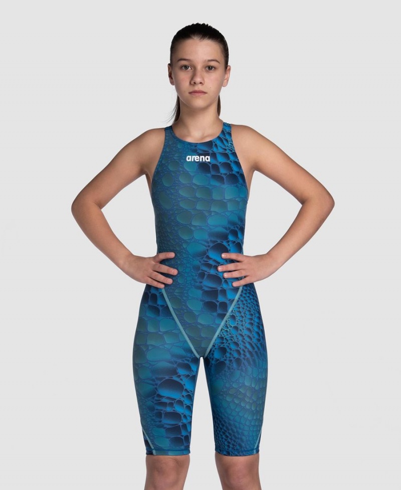 Combinaison Natation Arena Powerskin ST Next Eco Limited Edition Open Back Jr Bleu Multicolore Fille | KFR-09429523