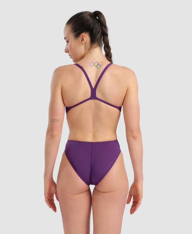 Maillot de Bain Arena Team Challenge Back Violette Fille | TBA-33769529