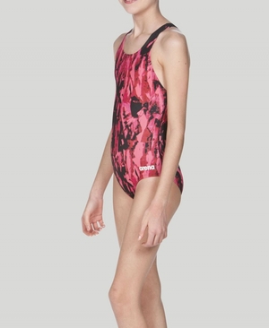 Maillot de Bain Arena Painted Youth Swim Pro Back Rouge Fille | VNV-54942184