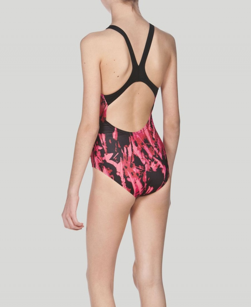 Maillot de Bain Arena Painted Youth Swim Pro Back Rouge Fille | VNV-54942184