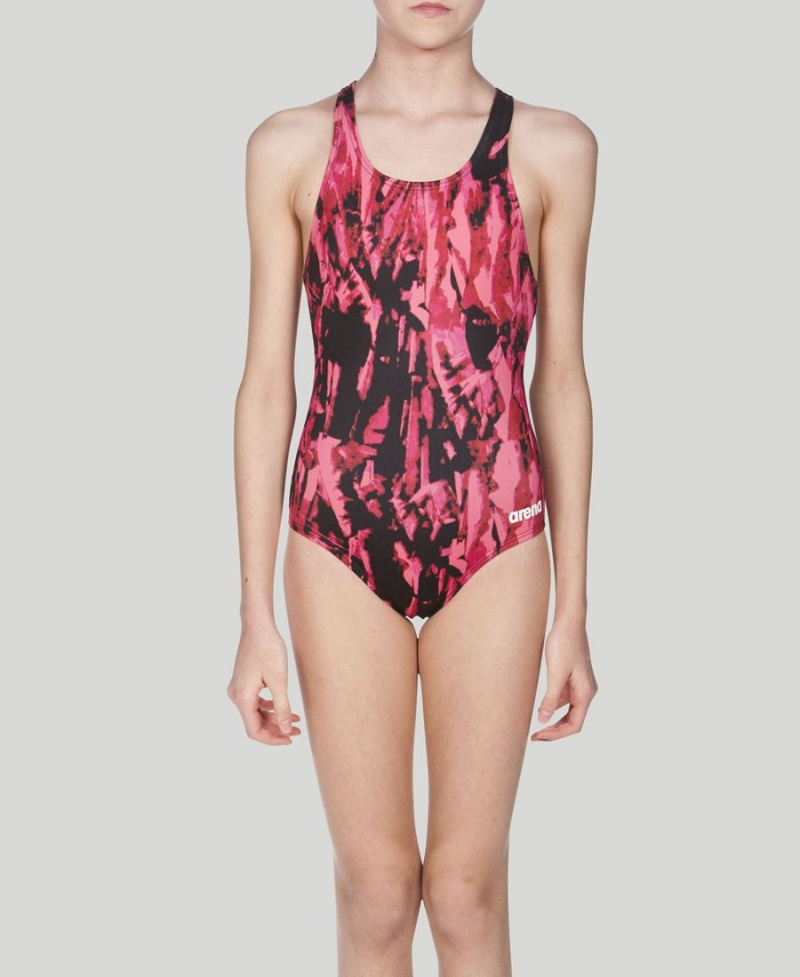 Maillot de Bain Arena Painted Youth Swim Pro Back Rouge Fille | VNV-54942184