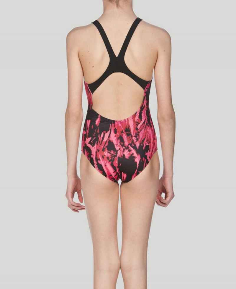 Maillot de Bain Arena Painted Youth Swim Pro Back Rouge Fille | VNV-54942184