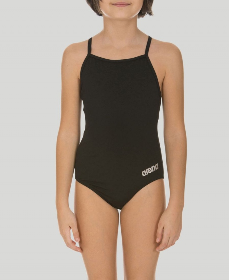 Maillot de Bain Arena Master Youth Light Drop Back Noir Fille | CIK-81383939