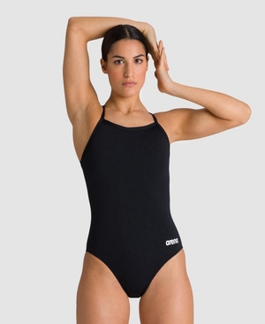 Maillot de Bain Arena Team Light Drop Back Noir Fille | CXG-89763263