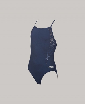 Maillot de Bain Arena Carbonite II Youth Light Drop Back Bleu Marine Fille | UWA-78304838