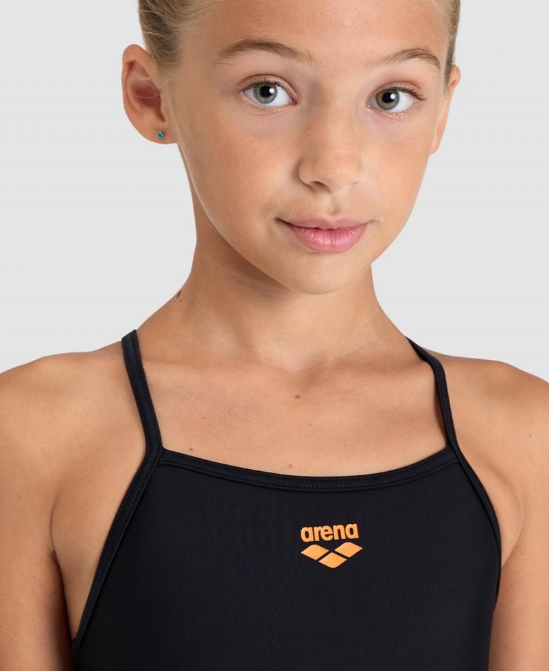 Maillot de Bain Arena Solid Light Drop Back Noir Fille | TMU-80883757