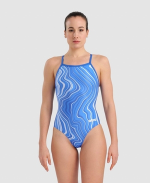 Maillot de Bain Arena Marbled Lightdrop Back Bleu Multicolore Fille | UKF-53582028