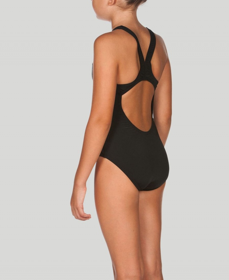 Maillot de Bain Arena Madison Youth Swim Pro Back Noir Fille | XUJ-28646215