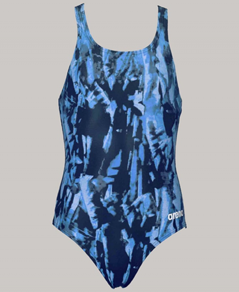 Maillot de Bain Arena Painted Youth Swim Pro Back Bleu Fille | TBO-47176192