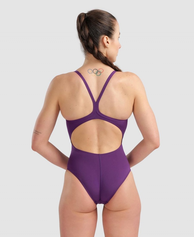 Maillot de Bain Arena Team Light Drop Back Violette Fille | FPH-34562089