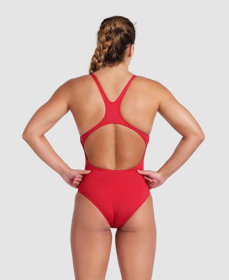 Maillot de Bain Arena Team Swim Pro Solid Rouge Fille | CND-60850259