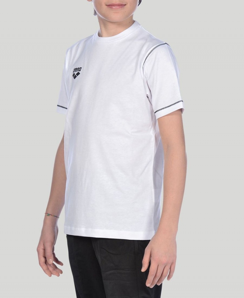 T-Shirt Arena Youth Team Line Corta Sleeve Blanche Fille | FZF-61036036