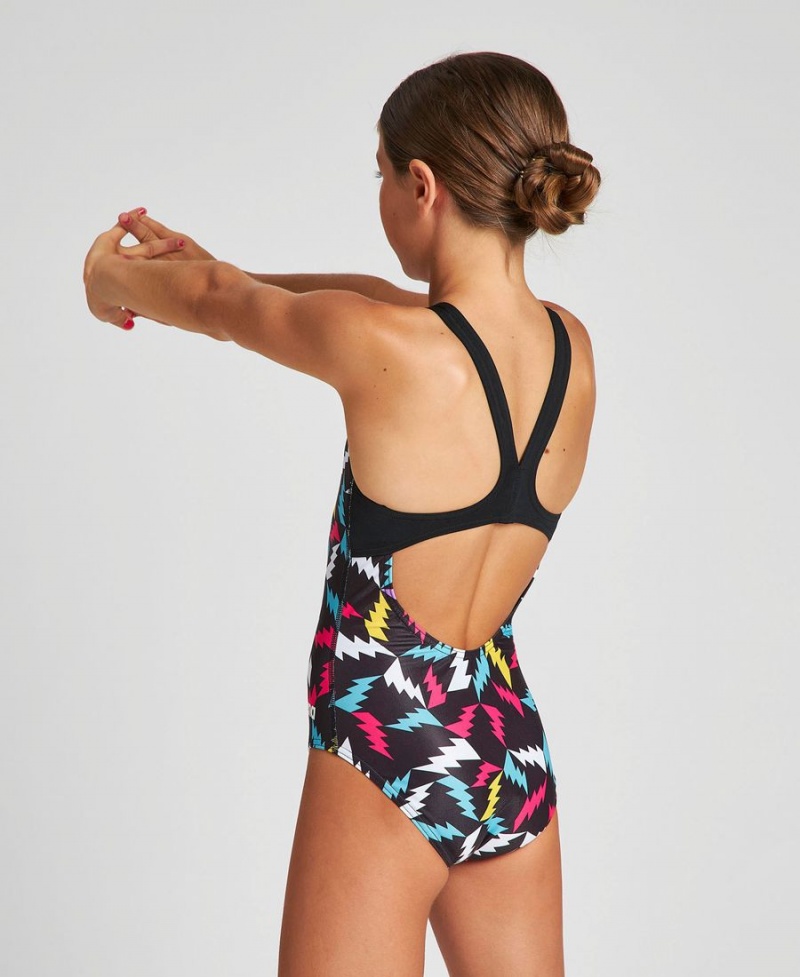 Maillot de Bain Arena Lightning Colors Junior Swim Pro Back Noir Multicolore Fille | HBG-89186993