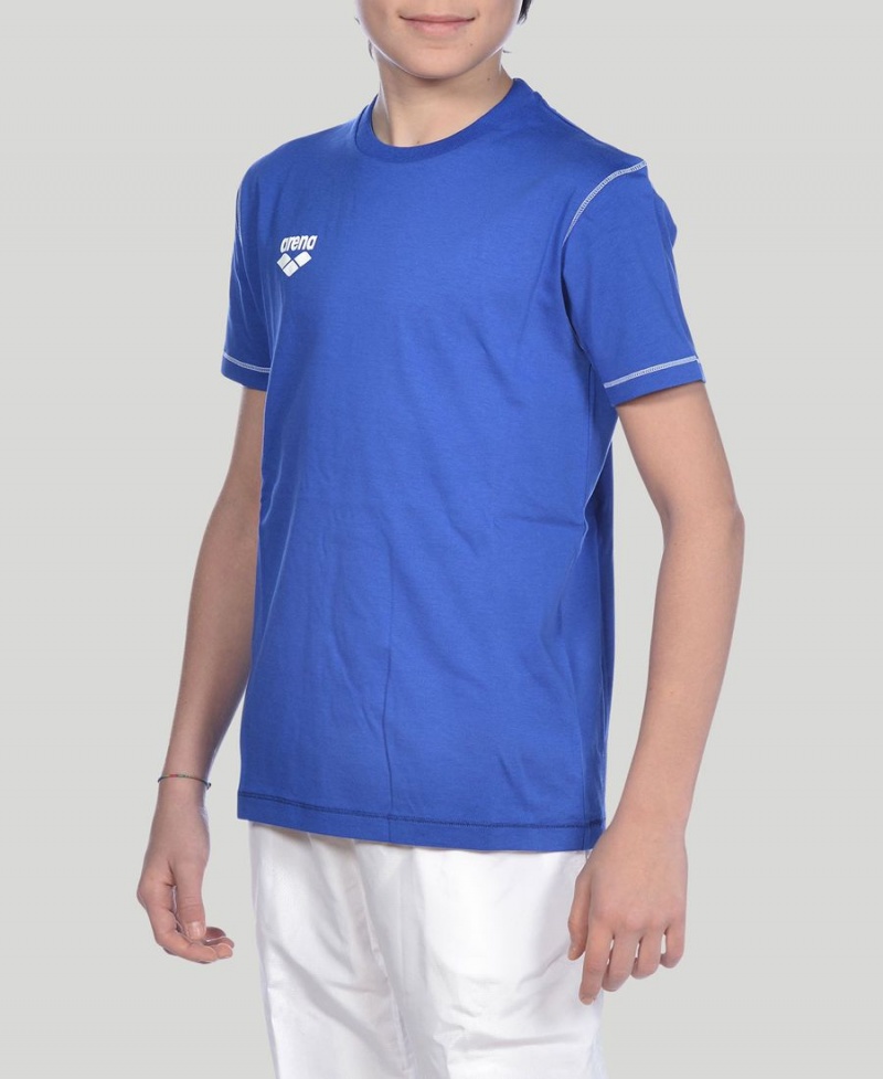 T-Shirt Arena Youth Team Line Corta Sleeve Bleu Fille | BXU-13391398