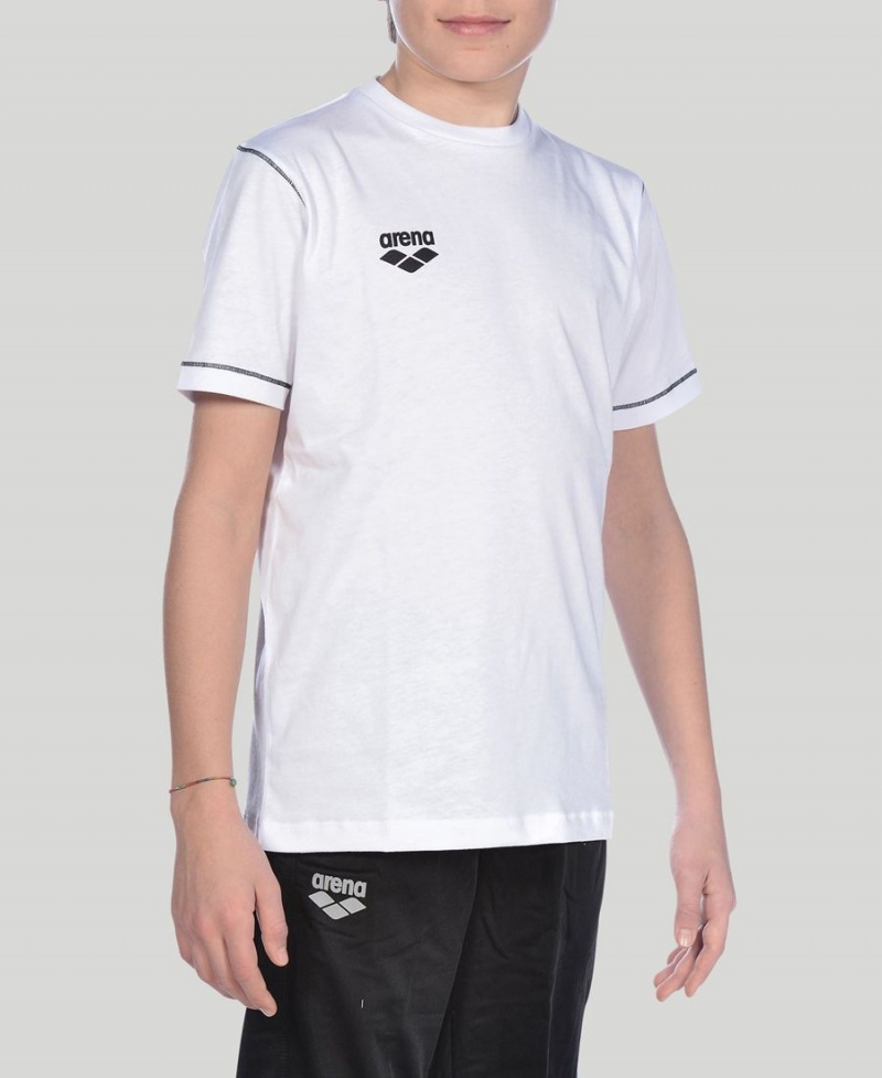 T-Shirt Arena Youth Team Line Corta Sleeve Blanche Fille | FZF-61036036