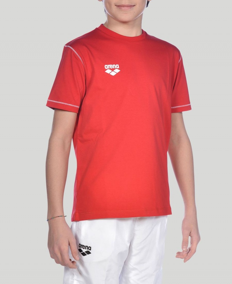 T-Shirt Arena Youth Team Line Corta Sleeve Rouge Fille | KST-78377821