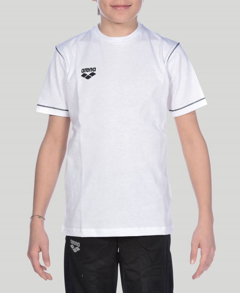 T-Shirt Arena Youth Team Line Corta Sleeve Blanche Fille | FZF-61036036