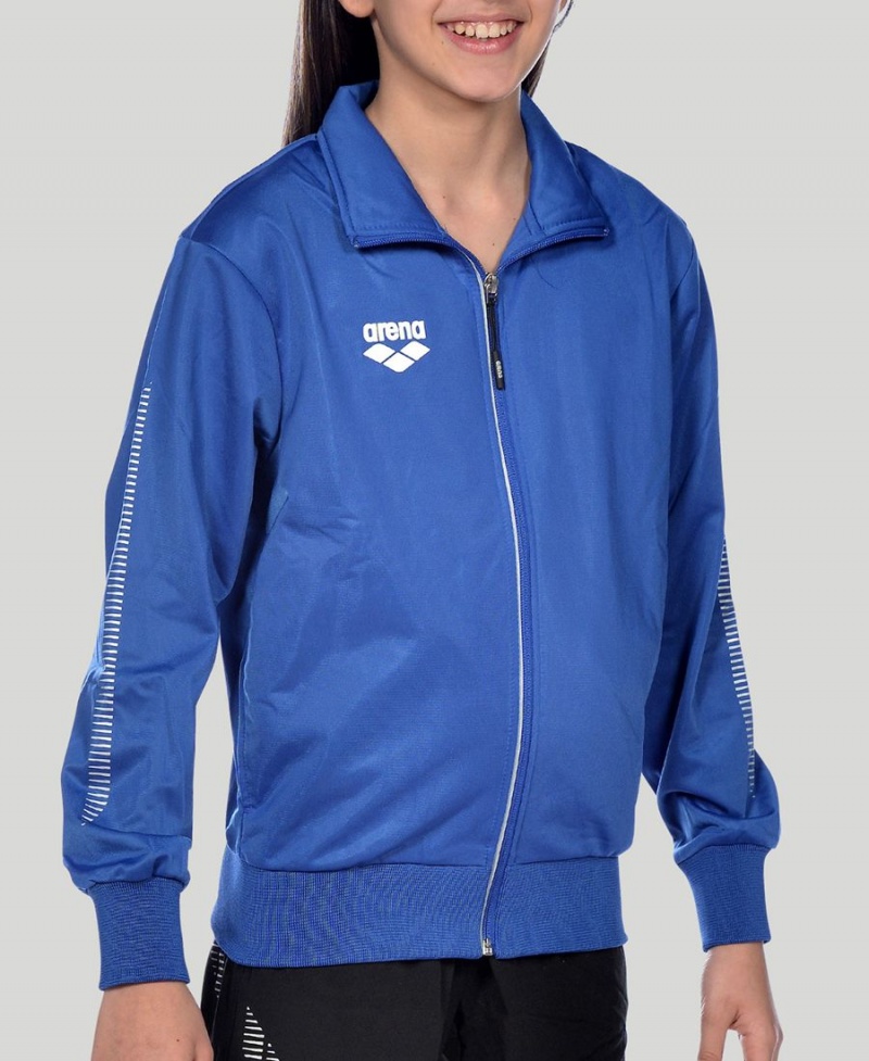 Veste Arena Youth Team Line Tricoté Poly Bleu Fille | XWZ-69370192