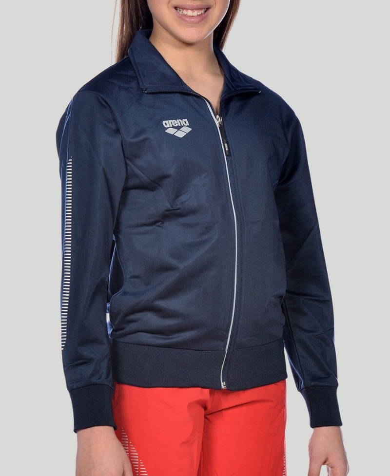 Veste Arena Youth Team Line Tricoté Poly Bleu Marine Fille | PSW-77046831