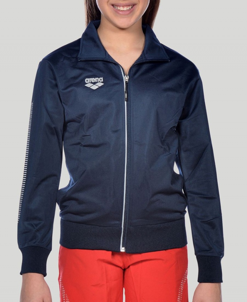 Veste Arena Youth Team Line Tricoté Poly Bleu Marine Fille | PSW-77046831