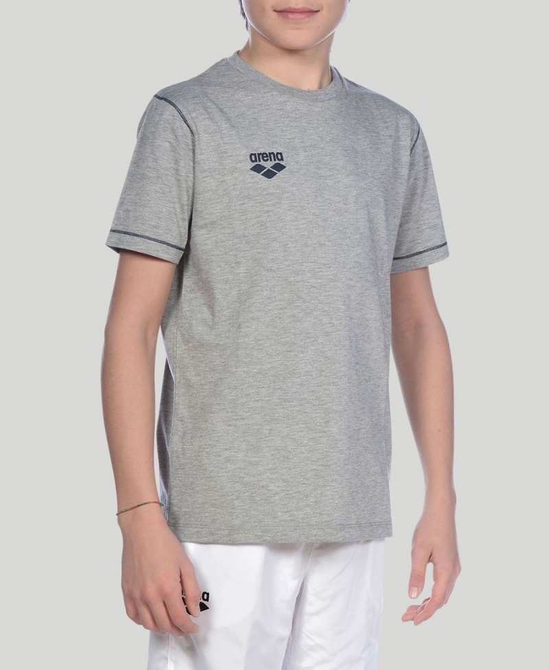 T-Shirt Arena Youth Team Line Corta Sleeve Grise Gar?on | PTB-51194185