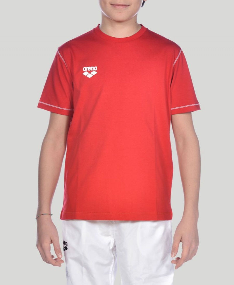 T-Shirt Arena Youth Team Line Corta Sleeve Rouge Gar?on | KYX-19595131