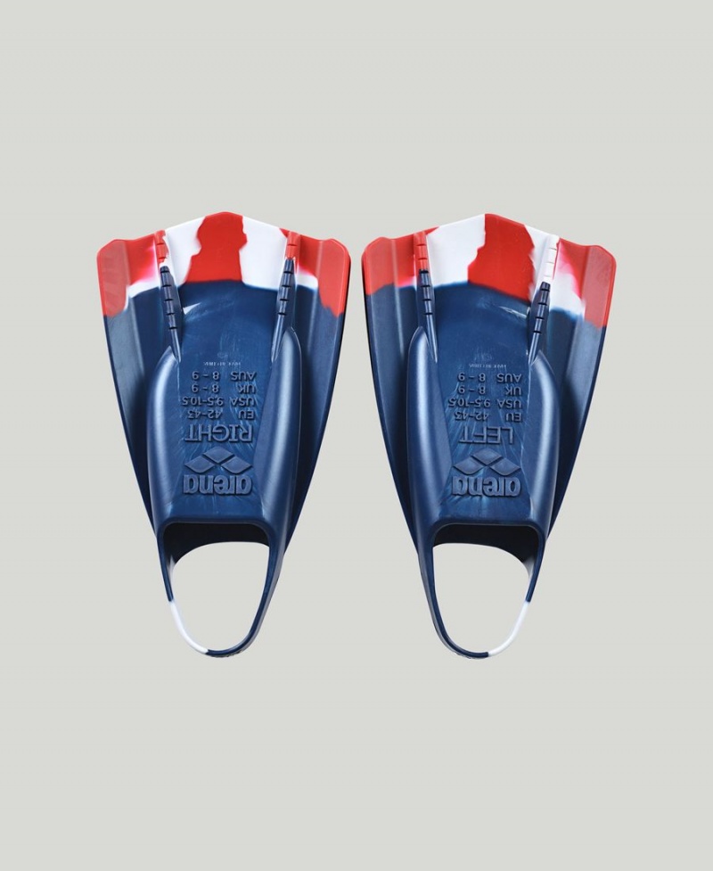 Palmes Arena Powerfin Pro Team Colors Bleu Marine Rouge Blanche | RMX-78080414