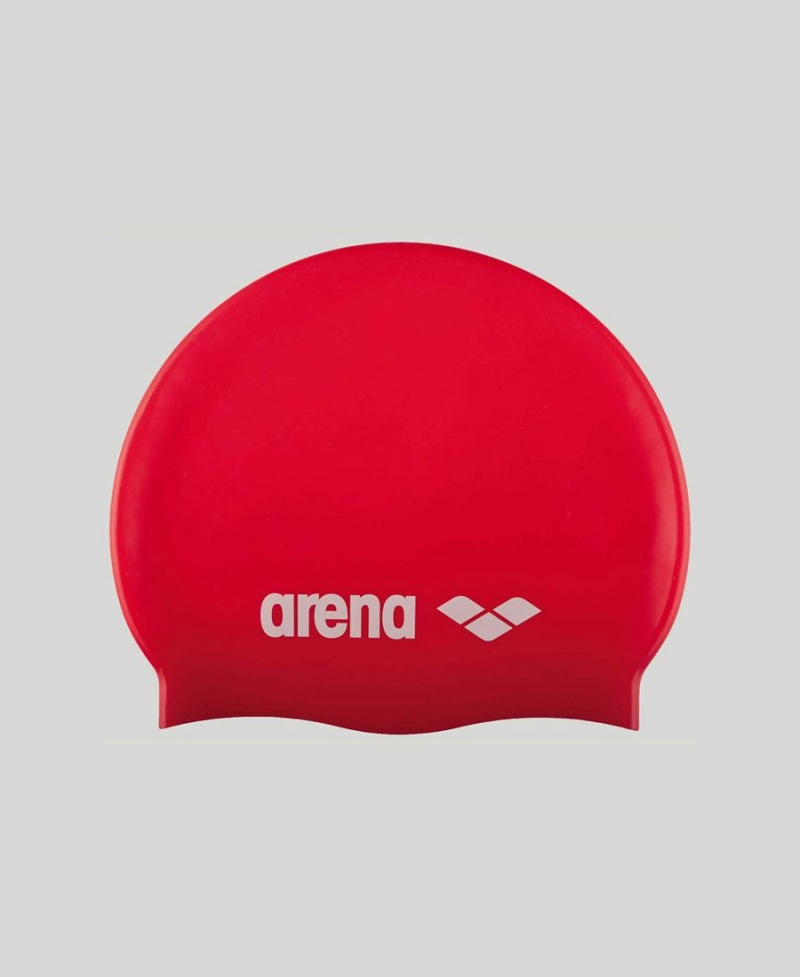 Bonnet de Bain Arena Classiche Silicone Youth Rouge | BRF-36218249