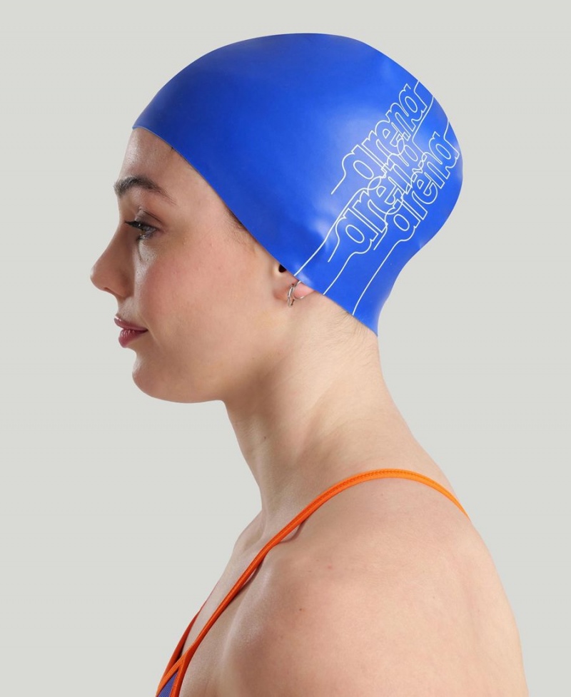 Bonnet de Bain Arena Reversible Blanche Bleu | TES-05200826