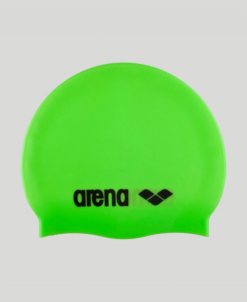 Bonnet de Bain Arena Classiche Silicone Vert Noir | YXY-77265707