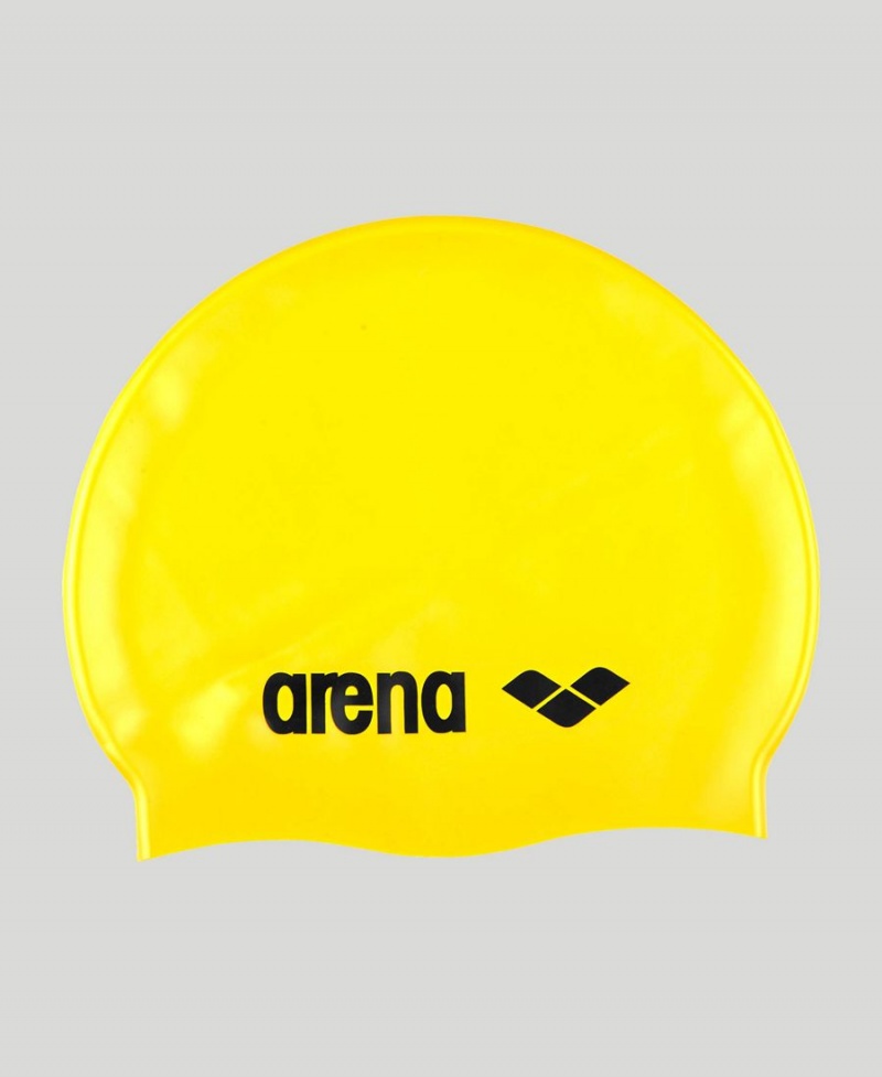 Bonnet de Bain Arena Classiche Silicone Jaune Noir | BDE-05745754